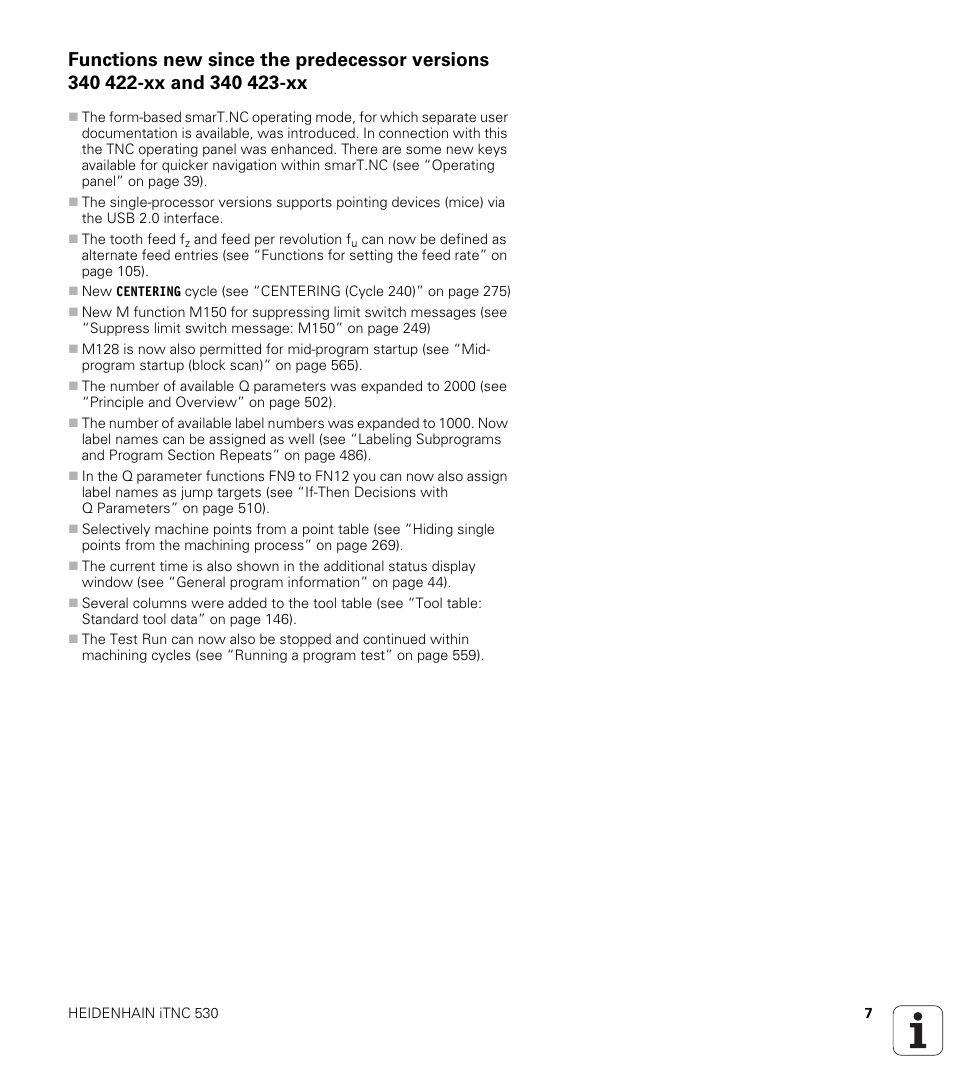 HEIDENHAIN iTNC 530 (340 49x-01) User Manual | Page 7 / 653