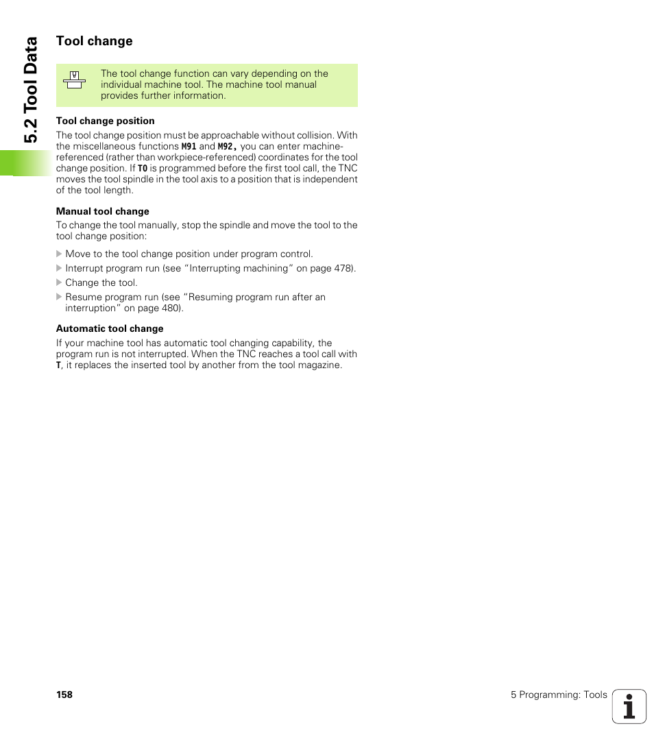 Tool change, 2 t ool d a ta | HEIDENHAIN iTNC 530 (340 49x-01) ISO programming User Manual | Page 158 / 577