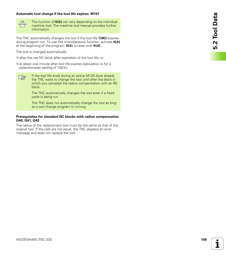 2 t ool d a ta | HEIDENHAIN iTNC 530 (340 49x-01) ISO programming User Manual | Page 159 / 577