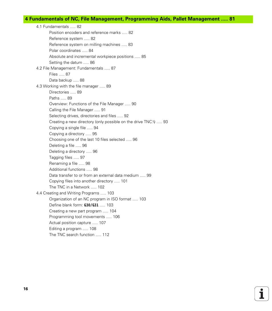 HEIDENHAIN iTNC 530 (340 49x-01) ISO programming User Manual | Page 16 / 577