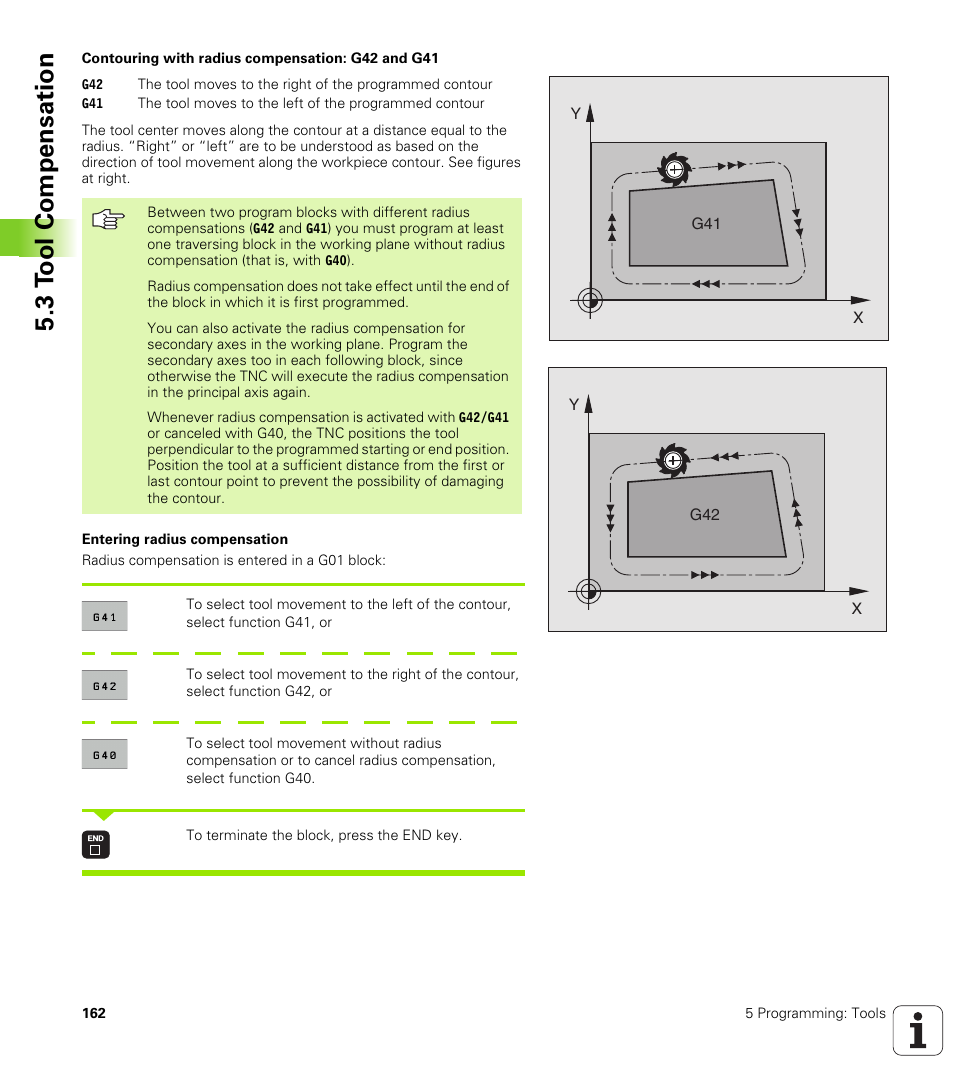 3 t ool compensation | HEIDENHAIN iTNC 530 (340 49x-01) ISO programming User Manual | Page 162 / 577