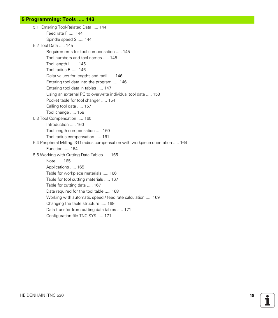 5 programming: tools, Programming: tools | HEIDENHAIN iTNC 530 (340 49x-01) ISO programming User Manual | Page 19 / 577