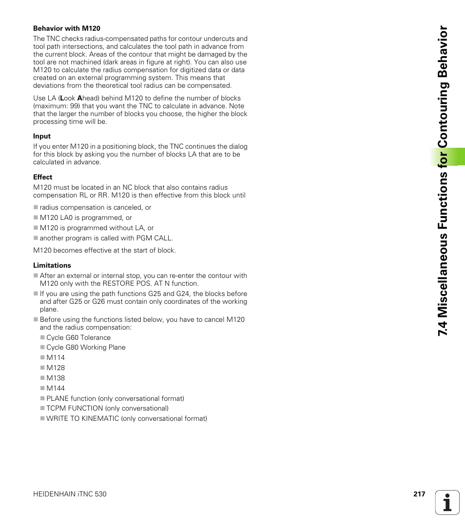 HEIDENHAIN iTNC 530 (340 49x-01) ISO programming User Manual | Page 217 / 577