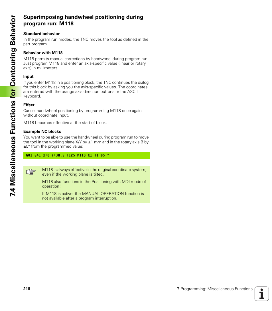 HEIDENHAIN iTNC 530 (340 49x-01) ISO programming User Manual | Page 218 / 577