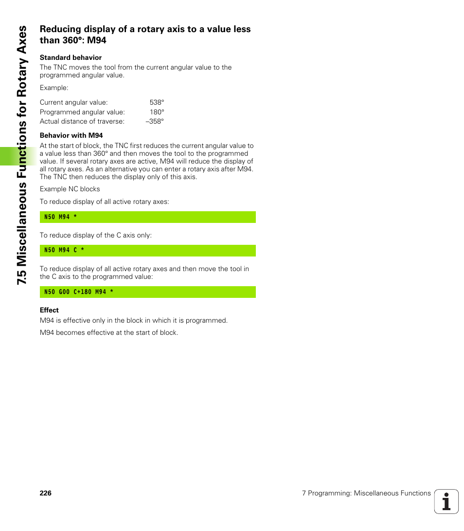 HEIDENHAIN iTNC 530 (340 49x-01) ISO programming User Manual | Page 226 / 577