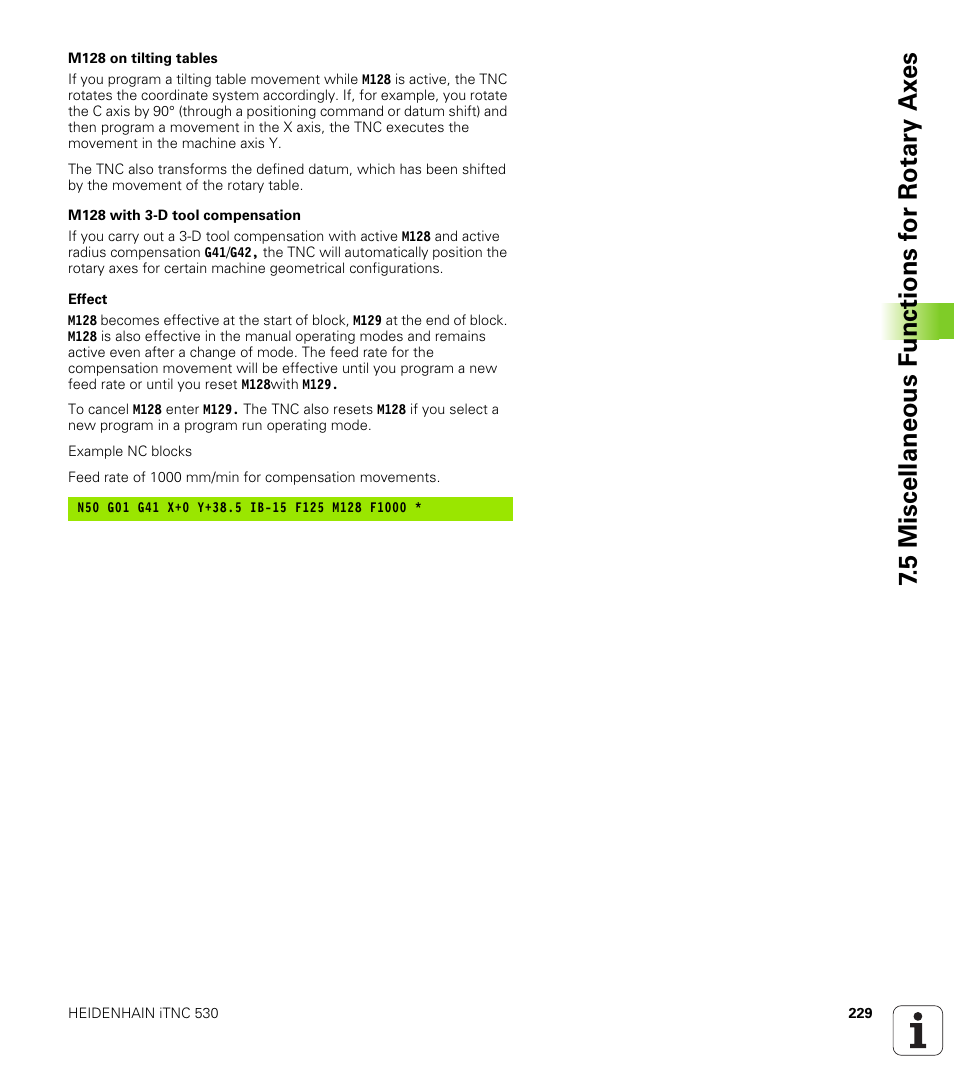 HEIDENHAIN iTNC 530 (340 49x-01) ISO programming User Manual | Page 229 / 577