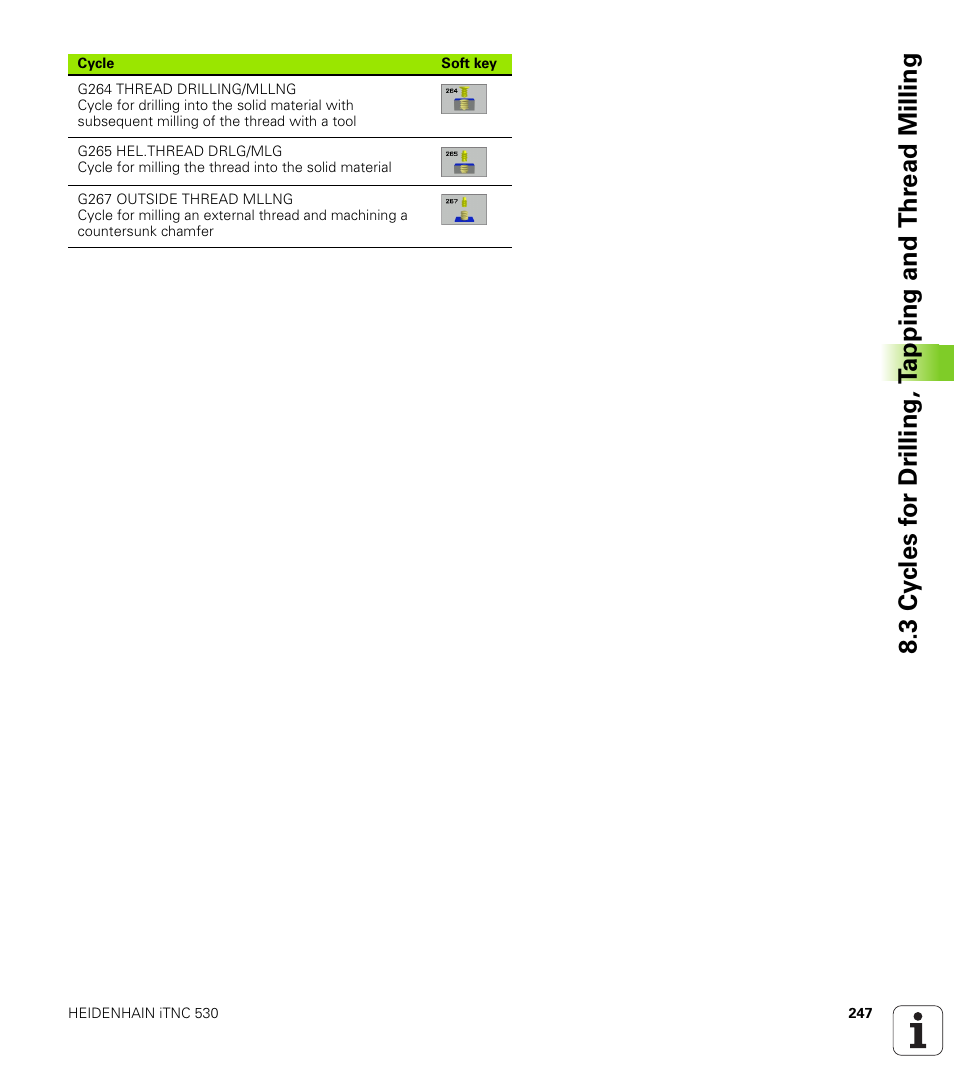 HEIDENHAIN iTNC 530 (340 49x-01) ISO programming User Manual | Page 247 / 577