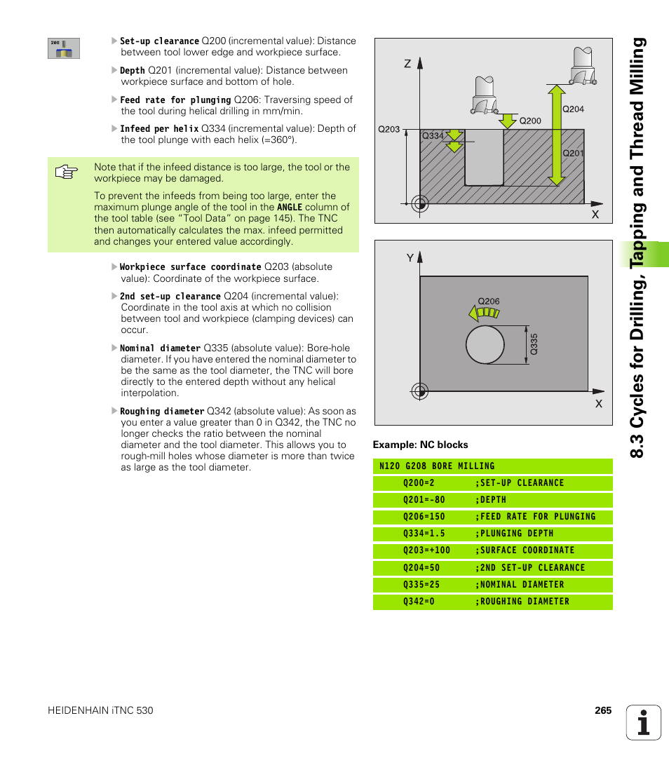 HEIDENHAIN iTNC 530 (340 49x-01) ISO programming User Manual | Page 265 / 577