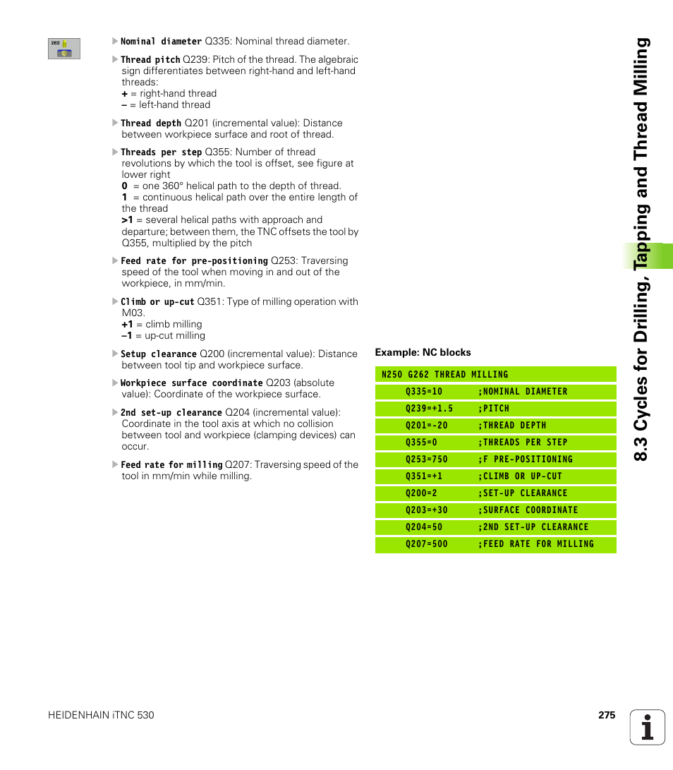 HEIDENHAIN iTNC 530 (340 49x-01) ISO programming User Manual | Page 275 / 577
