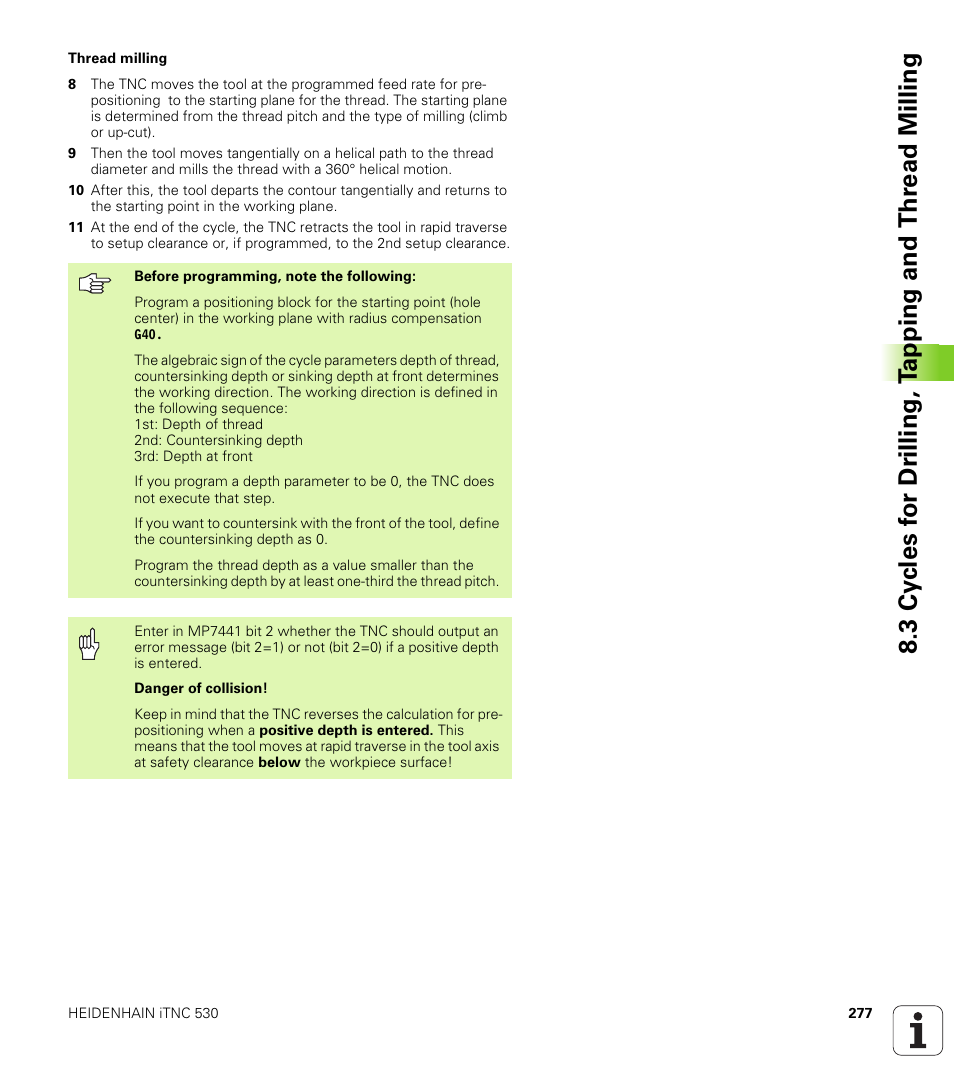 HEIDENHAIN iTNC 530 (340 49x-01) ISO programming User Manual | Page 277 / 577