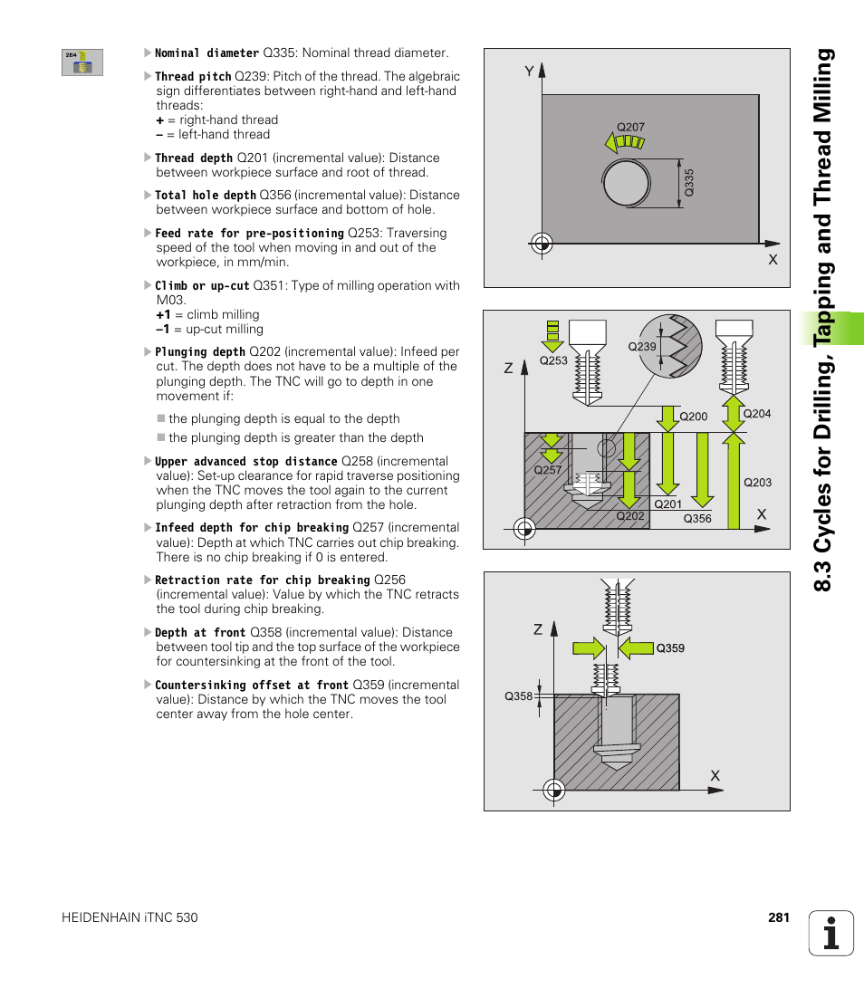 HEIDENHAIN iTNC 530 (340 49x-01) ISO programming User Manual | Page 281 / 577