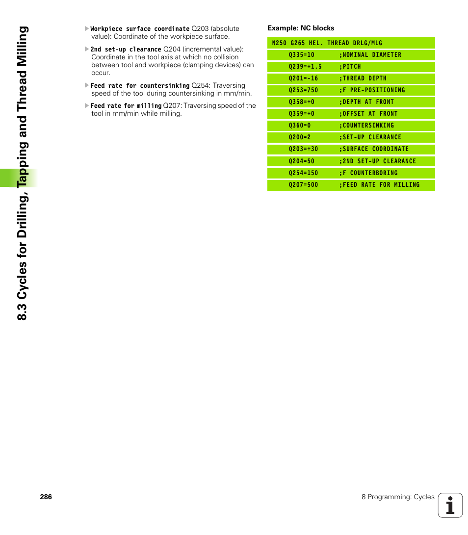 HEIDENHAIN iTNC 530 (340 49x-01) ISO programming User Manual | Page 286 / 577