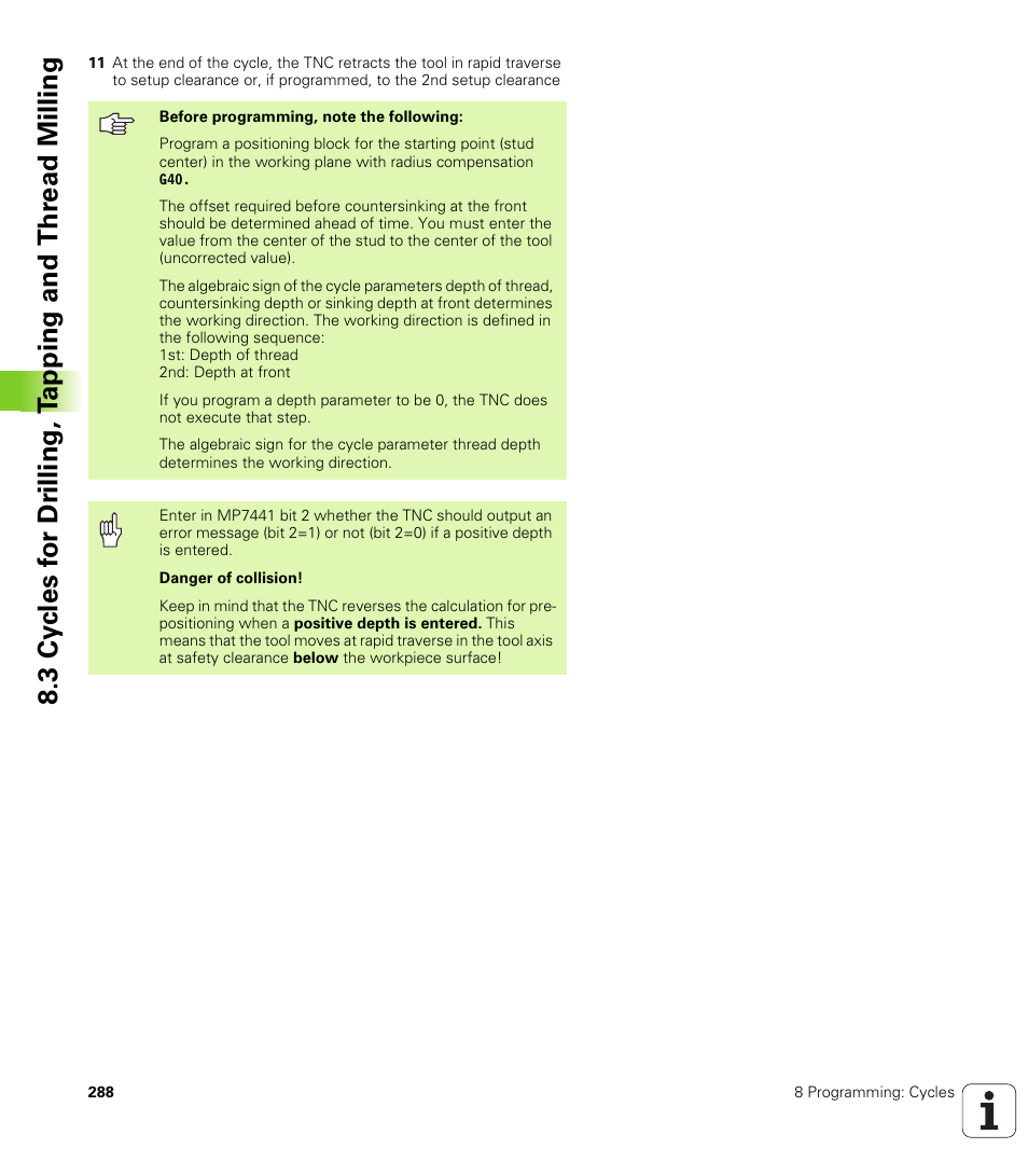 HEIDENHAIN iTNC 530 (340 49x-01) ISO programming User Manual | Page 288 / 577
