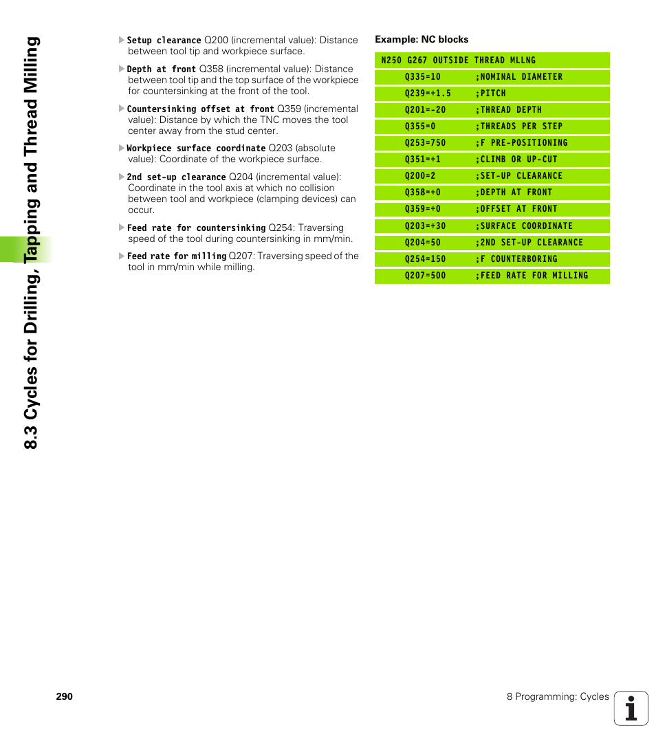 HEIDENHAIN iTNC 530 (340 49x-01) ISO programming User Manual | Page 290 / 577