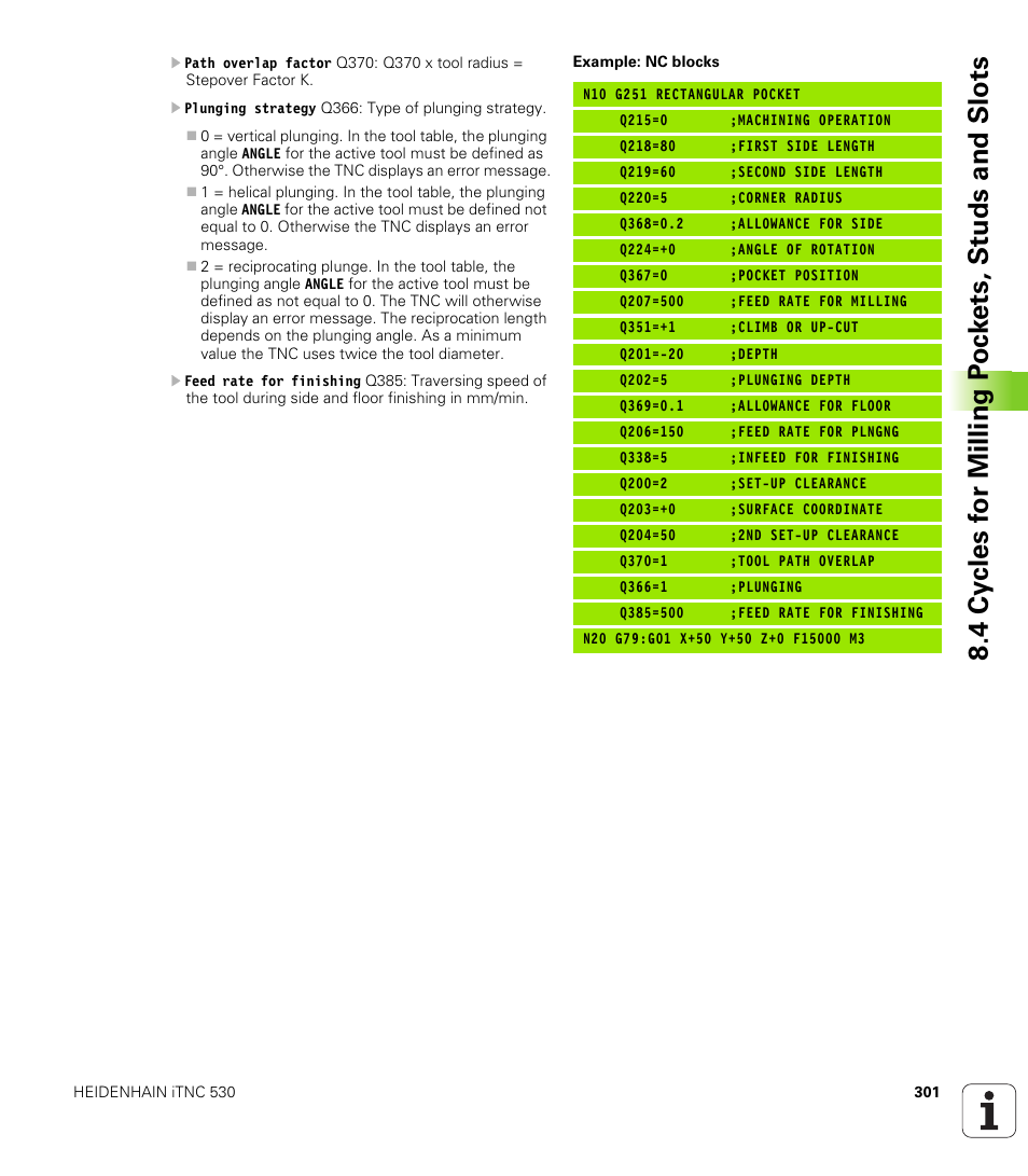 HEIDENHAIN iTNC 530 (340 49x-01) ISO programming User Manual | Page 301 / 577