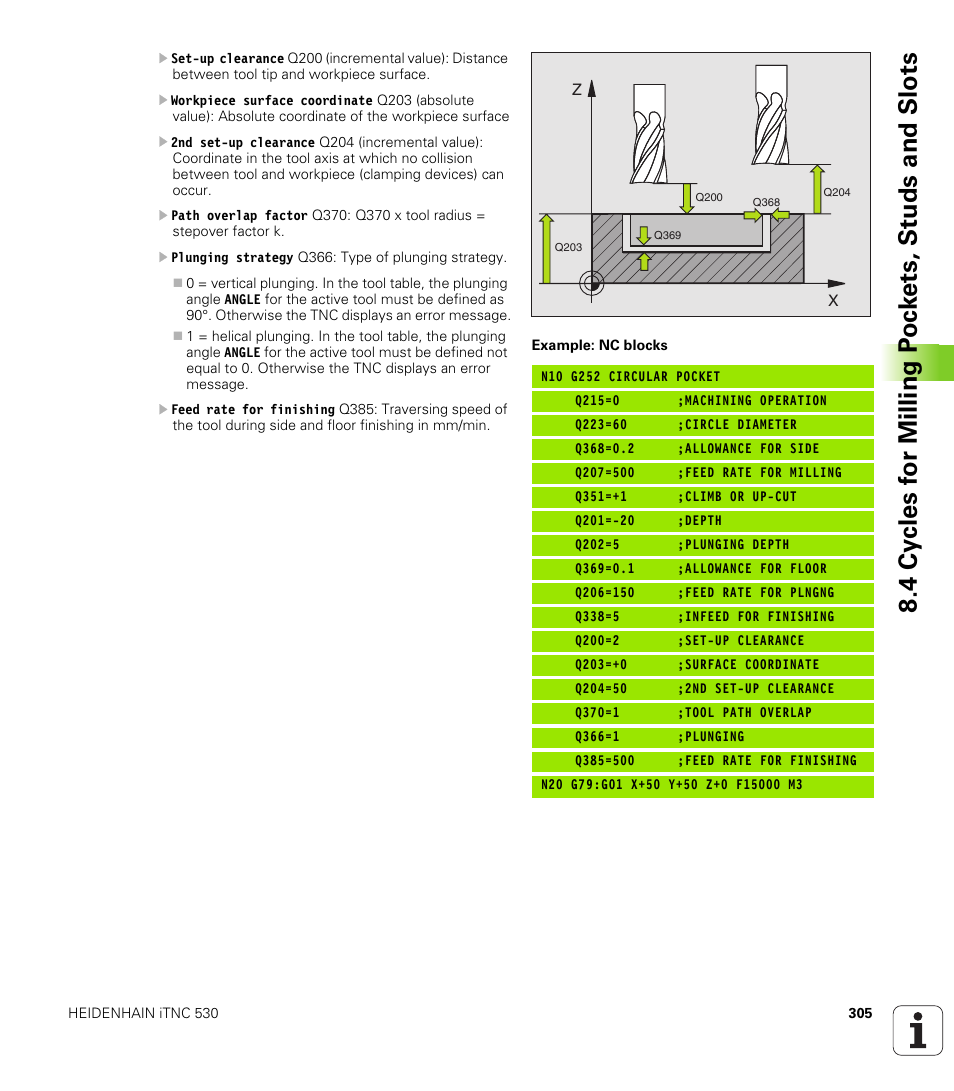HEIDENHAIN iTNC 530 (340 49x-01) ISO programming User Manual | Page 305 / 577