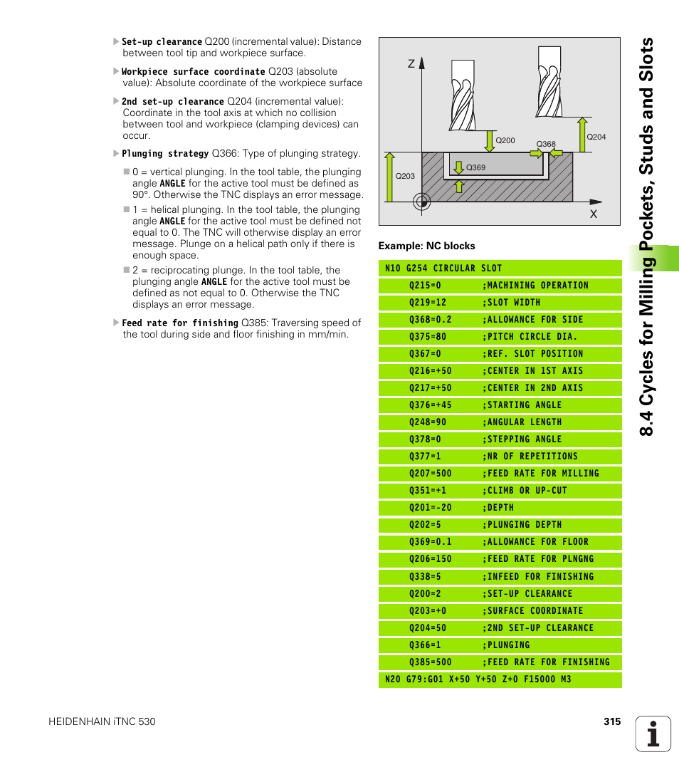 HEIDENHAIN iTNC 530 (340 49x-01) ISO programming User Manual | Page 315 / 577
