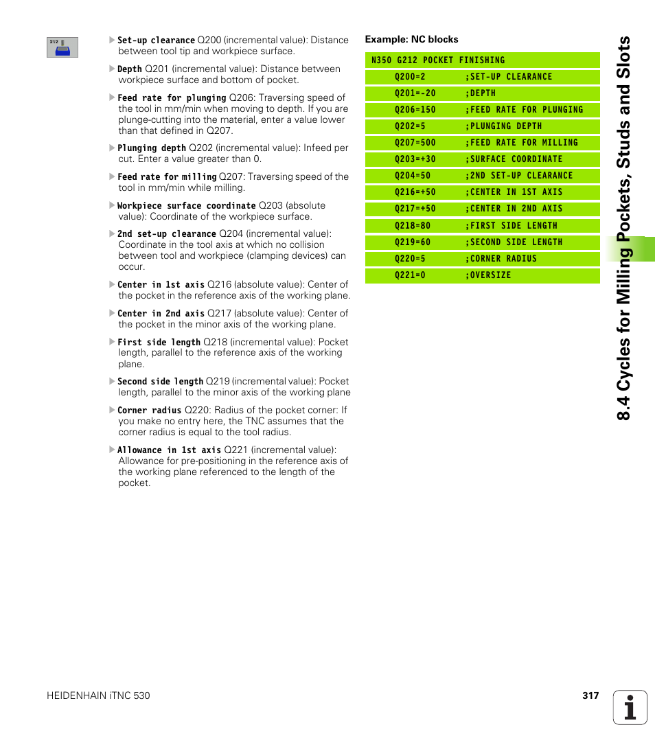 HEIDENHAIN iTNC 530 (340 49x-01) ISO programming User Manual | Page 317 / 577