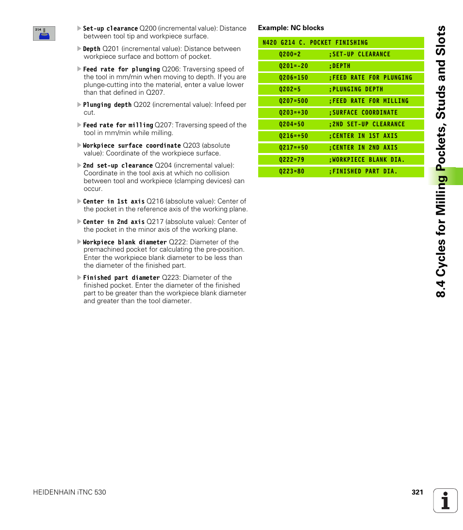 HEIDENHAIN iTNC 530 (340 49x-01) ISO programming User Manual | Page 321 / 577