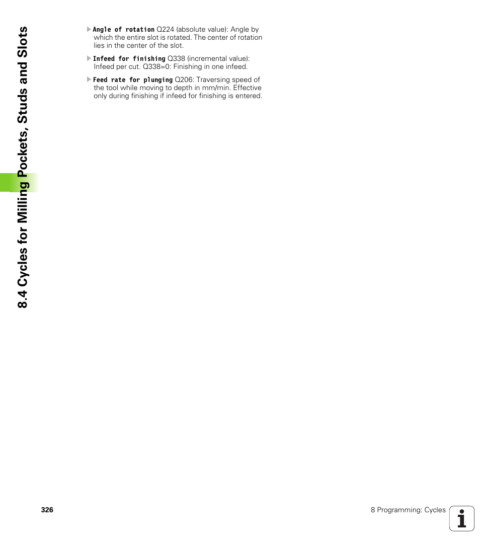 HEIDENHAIN iTNC 530 (340 49x-01) ISO programming User Manual | Page 326 / 577