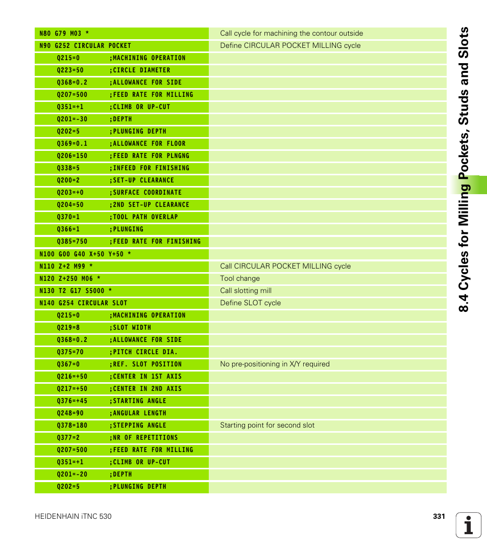 HEIDENHAIN iTNC 530 (340 49x-01) ISO programming User Manual | Page 331 / 577
