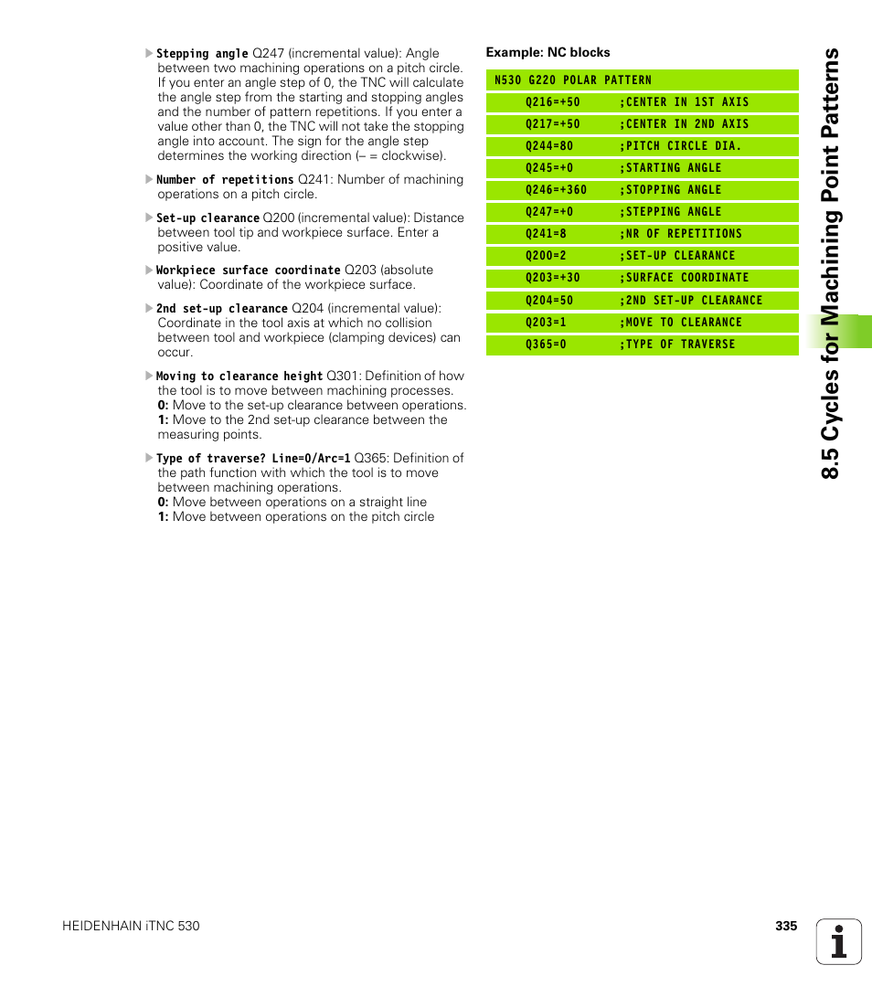 HEIDENHAIN iTNC 530 (340 49x-01) ISO programming User Manual | Page 335 / 577