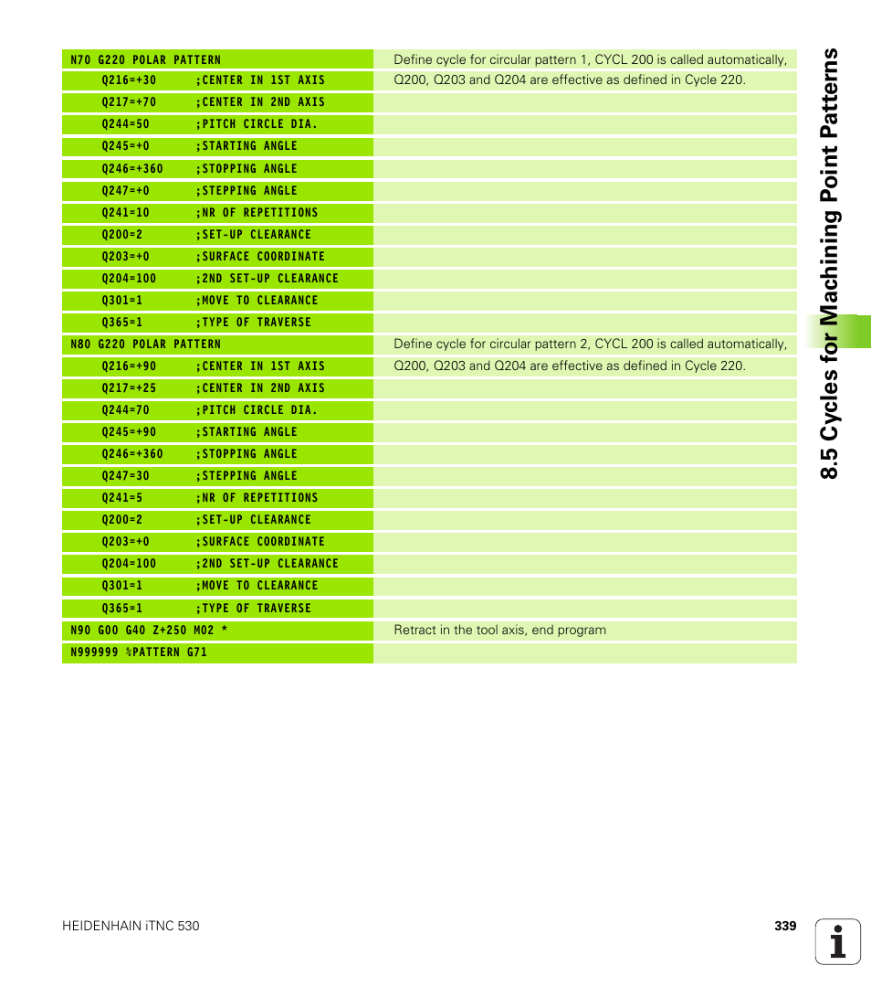 HEIDENHAIN iTNC 530 (340 49x-01) ISO programming User Manual | Page 339 / 577