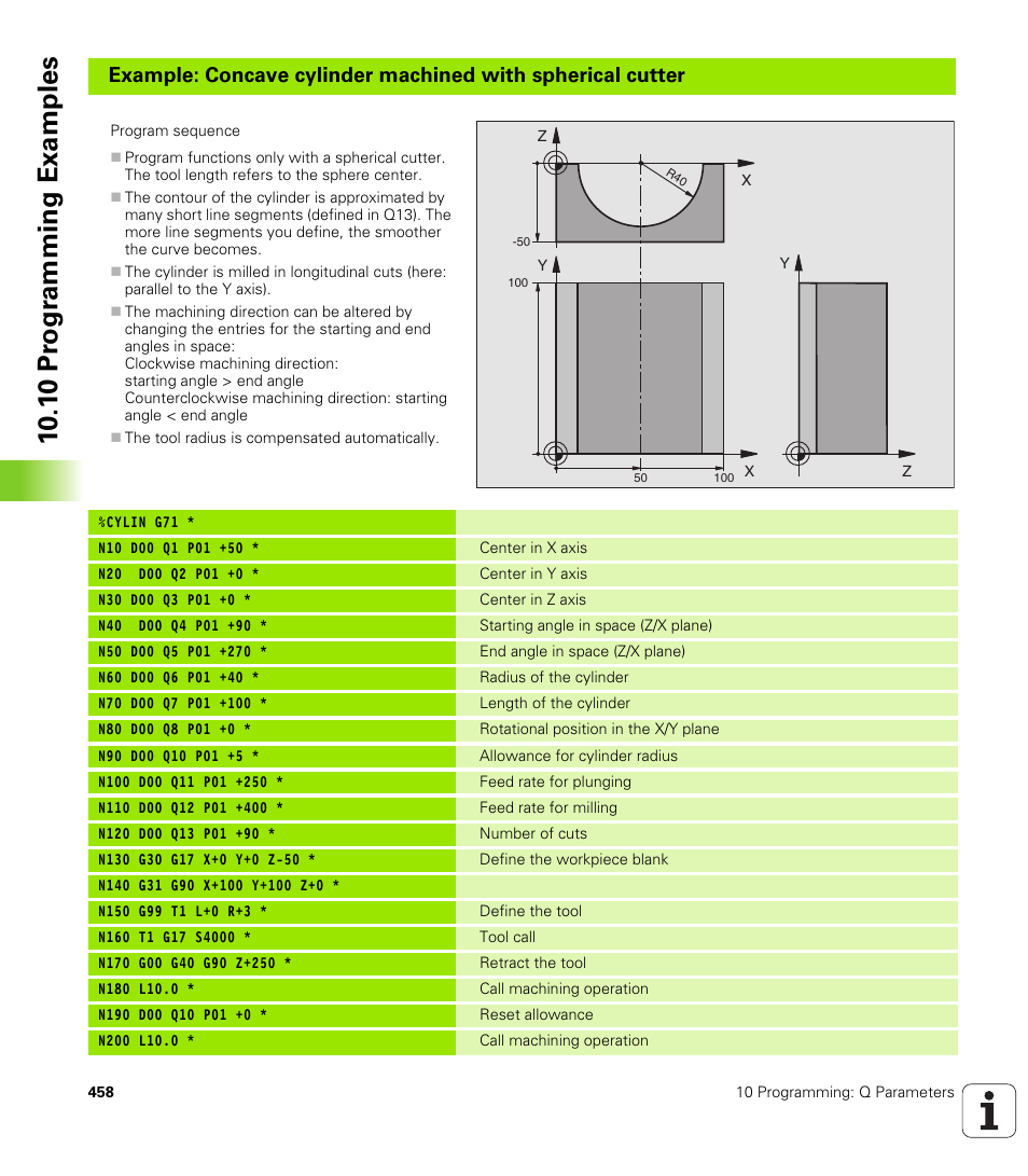 10 .1 0 pr ogr amming examples | HEIDENHAIN iTNC 530 (340 49x-01) ISO programming User Manual | Page 458 / 577