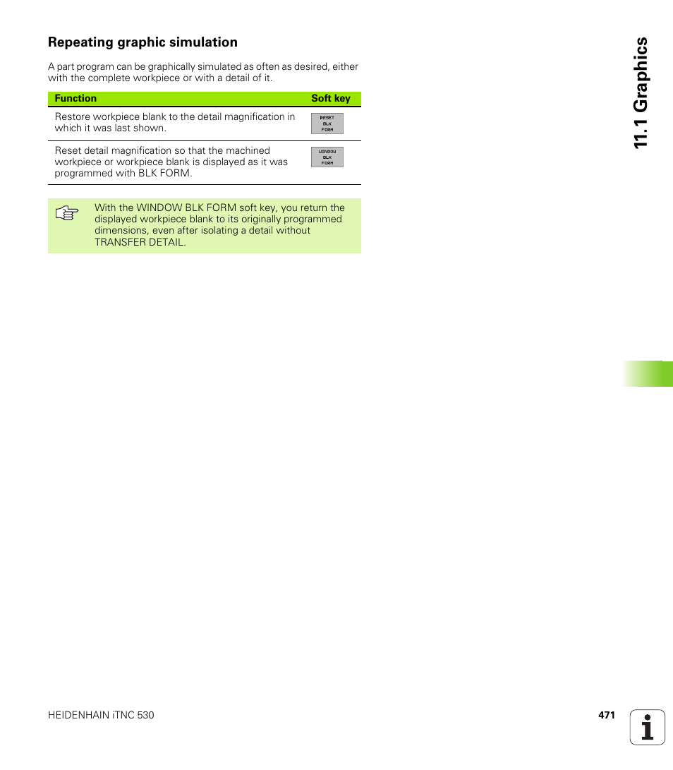 Repeating graphic simulation, 1 gr aphics | HEIDENHAIN iTNC 530 (340 49x-01) ISO programming User Manual | Page 471 / 577