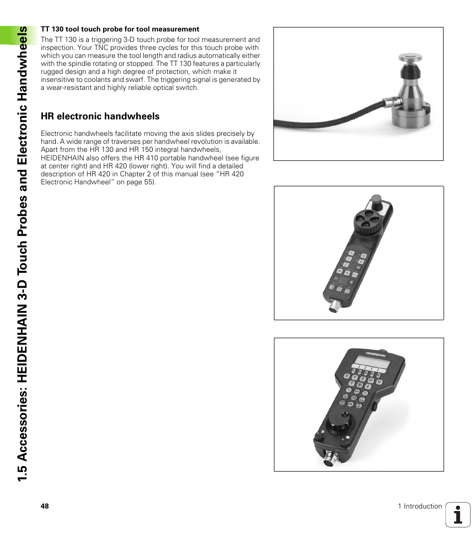 Hr electronic handwheels | HEIDENHAIN iTNC 530 (340 49x-01) ISO programming User Manual | Page 48 / 577