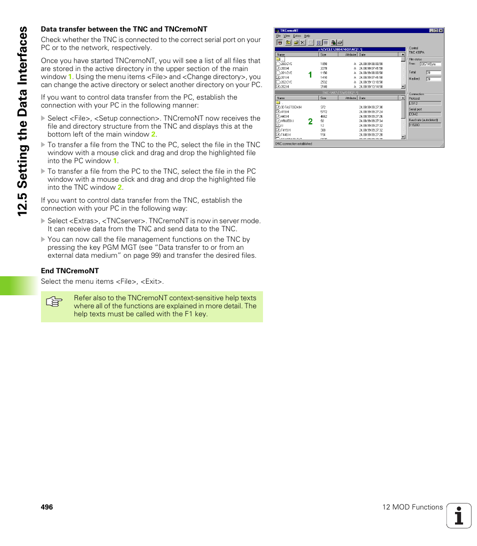 5 set ting the d a ta int e rf aces | HEIDENHAIN iTNC 530 (340 49x-01) ISO programming User Manual | Page 496 / 577