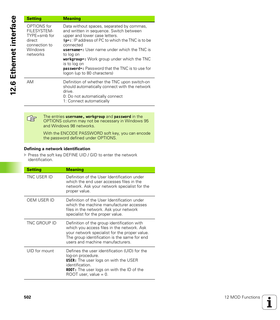6 ether n et int e rf ace | HEIDENHAIN iTNC 530 (340 49x-01) ISO programming User Manual | Page 502 / 577