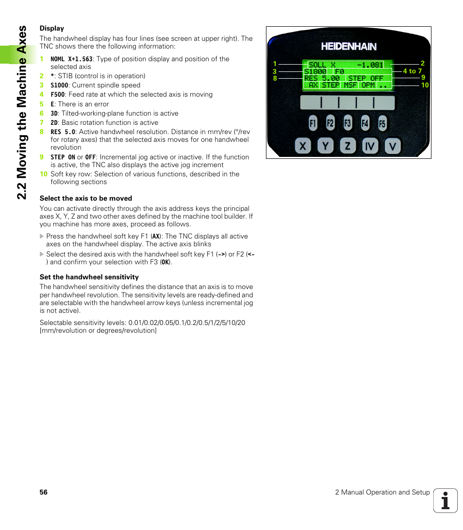 2 mo ving the mac h ine ax es | HEIDENHAIN iTNC 530 (340 49x-01) ISO programming User Manual | Page 56 / 577