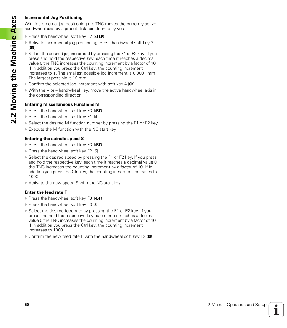 2 mo ving the mac h ine ax es | HEIDENHAIN iTNC 530 (340 49x-01) ISO programming User Manual | Page 58 / 577