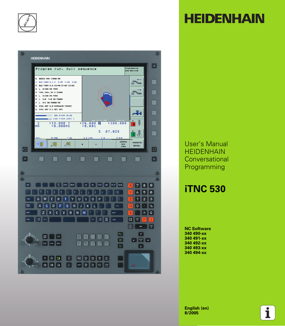 HEIDENHAIN iTNC 530 (340 49x-02) User Manual | 689 pages