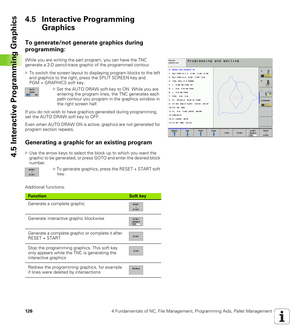 5 interactive programming graphics, Generating a graphic for an existing program | HEIDENHAIN iTNC 530 (340 49x-02) User Manual | Page 126 / 689