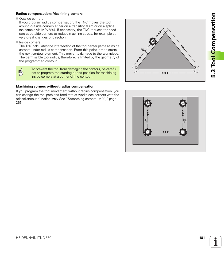 3 t ool compensation | HEIDENHAIN iTNC 530 (340 49x-02) User Manual | Page 181 / 689