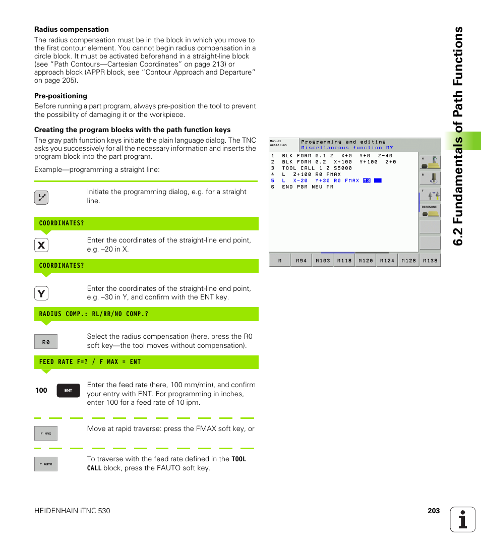 2 f undamentals of p a th f unctions | HEIDENHAIN iTNC 530 (340 49x-02) User Manual | Page 203 / 689