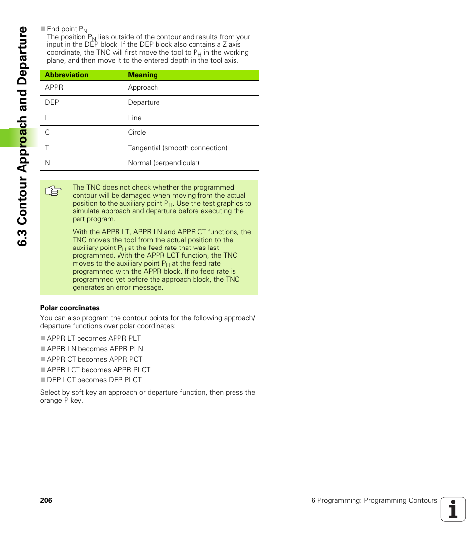 3 cont our appr oac h and depar tur e | HEIDENHAIN iTNC 530 (340 49x-02) User Manual | Page 206 / 689