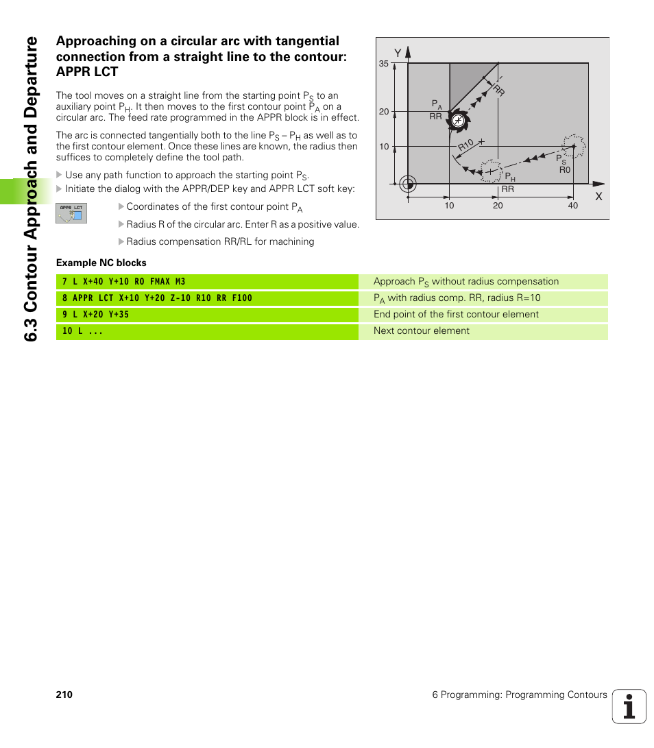 3 cont our appr oac h and depar tur e | HEIDENHAIN iTNC 530 (340 49x-02) User Manual | Page 210 / 689