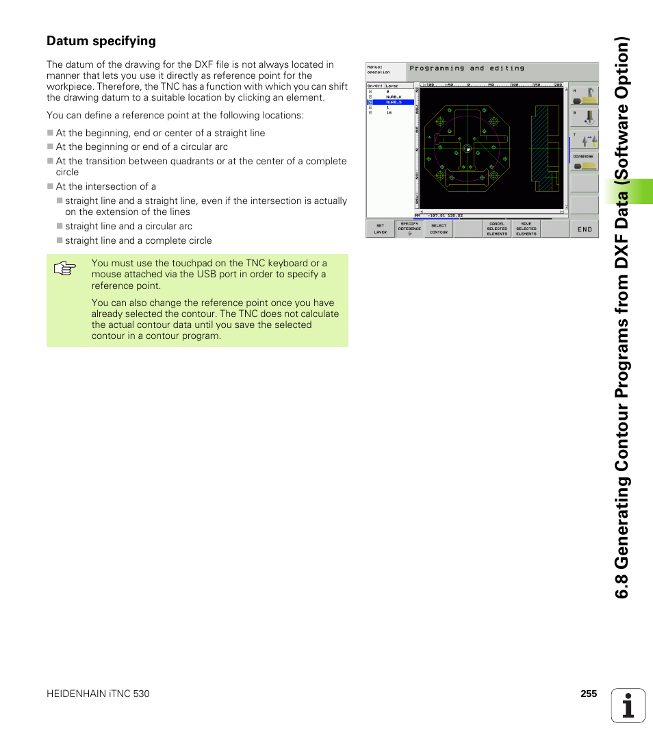 Datum specifying | HEIDENHAIN iTNC 530 (340 49x-02) User Manual | Page 255 / 689