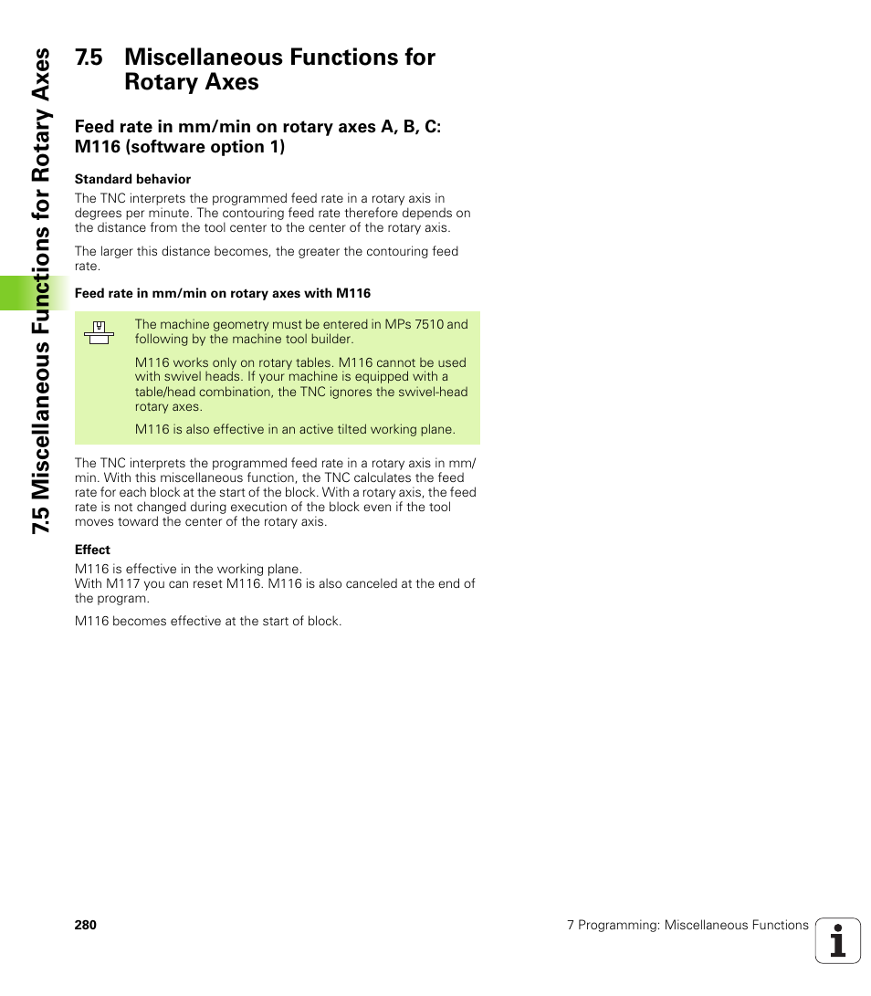 5 miscellaneous functions for rotary axes | HEIDENHAIN iTNC 530 (340 49x-02) User Manual | Page 280 / 689