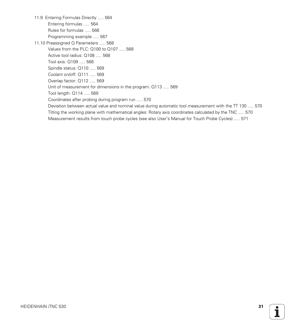 HEIDENHAIN iTNC 530 (340 49x-02) User Manual | Page 31 / 689