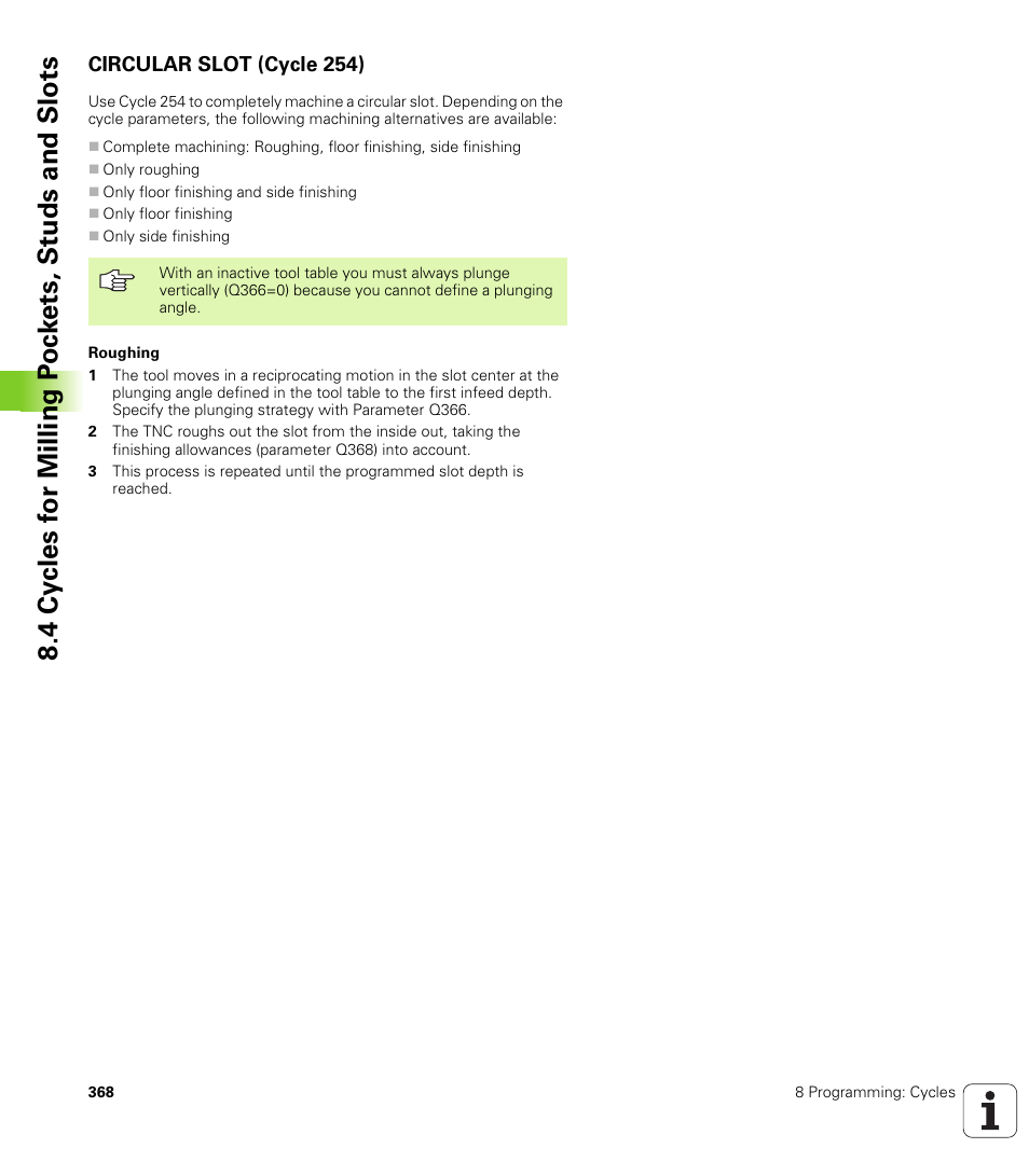 Circular slot (cycle 254) | HEIDENHAIN iTNC 530 (340 49x-02) User Manual | Page 368 / 689