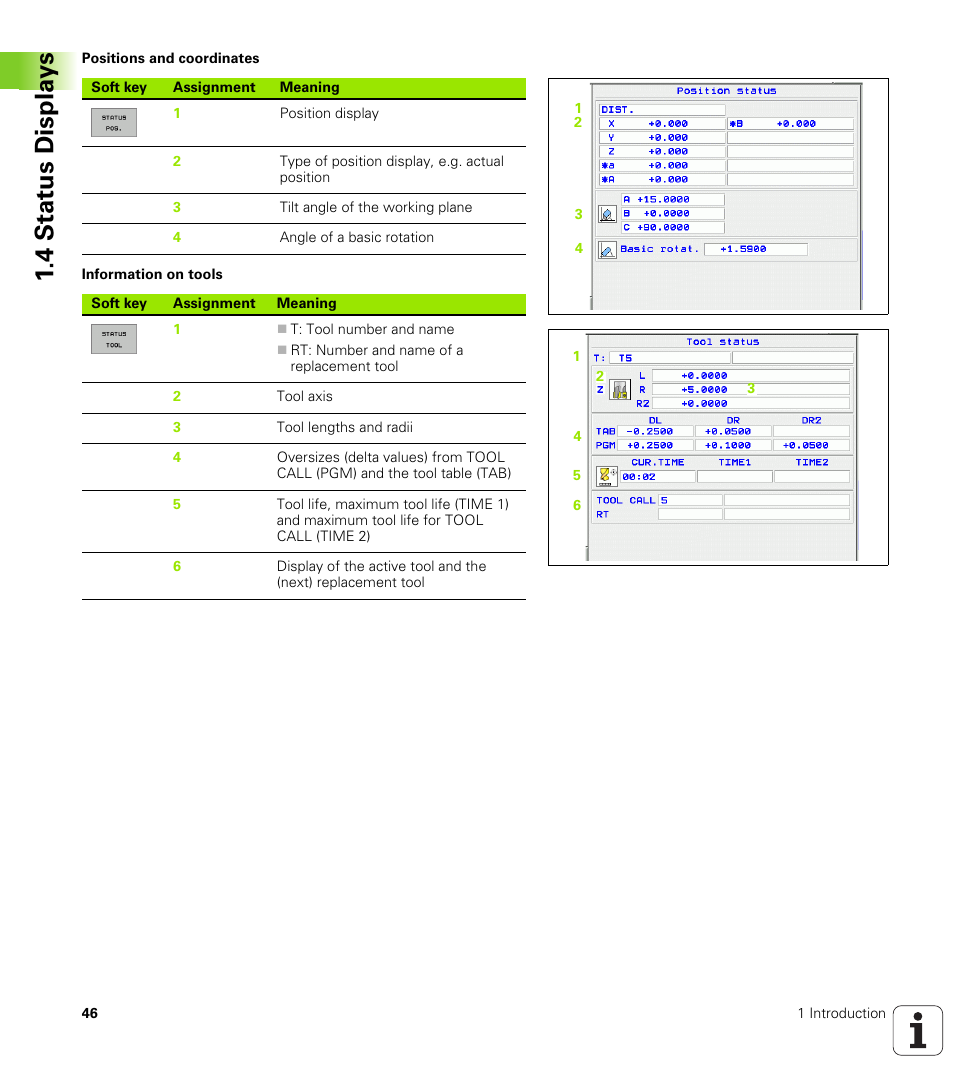 4 stat us displa ys | HEIDENHAIN iTNC 530 (340 49x-02) User Manual | Page 46 / 689