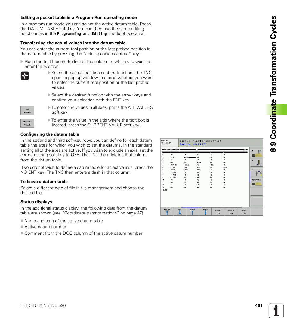 9 coor di na te t ra n s for m a ti on cy cle s | HEIDENHAIN iTNC 530 (340 49x-02) User Manual | Page 461 / 689
