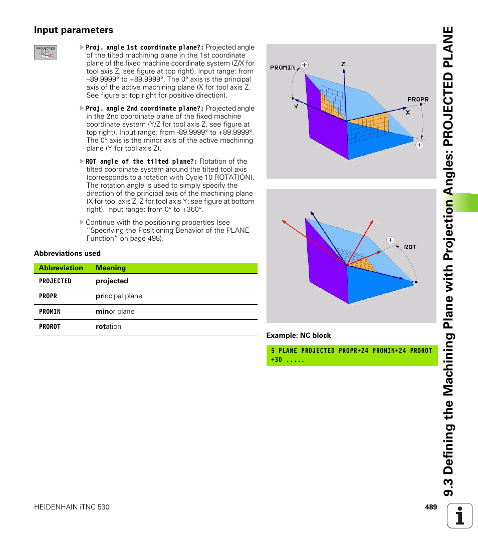 Input parameters | HEIDENHAIN iTNC 530 (340 49x-02) User Manual | Page 489 / 689