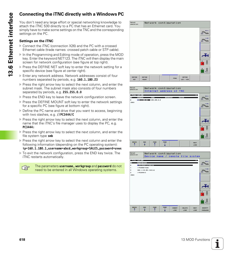 Connecting the itnc directly with a windows pc, 6 ether n et int e rf ace | HEIDENHAIN iTNC 530 (340 49x-02) User Manual | Page 618 / 689