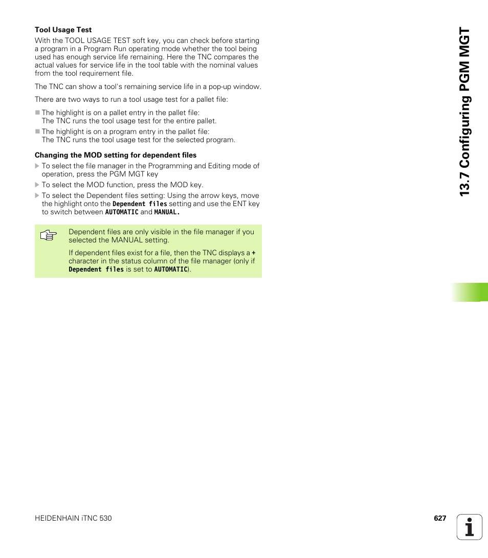 7 configur ing pgm mgt | HEIDENHAIN iTNC 530 (340 49x-02) User Manual | Page 627 / 689