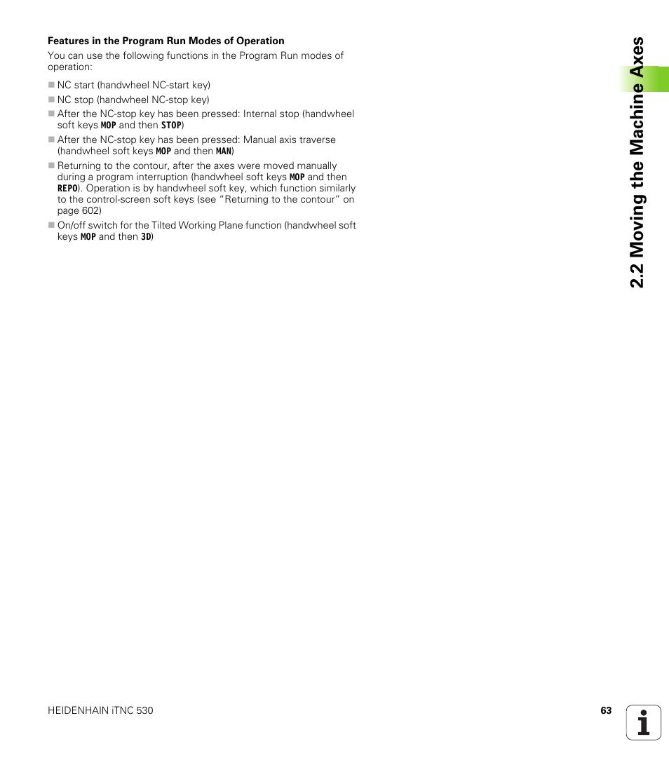 2 mo ving the mac hine ax es | HEIDENHAIN iTNC 530 (340 49x-02) User Manual | Page 63 / 689